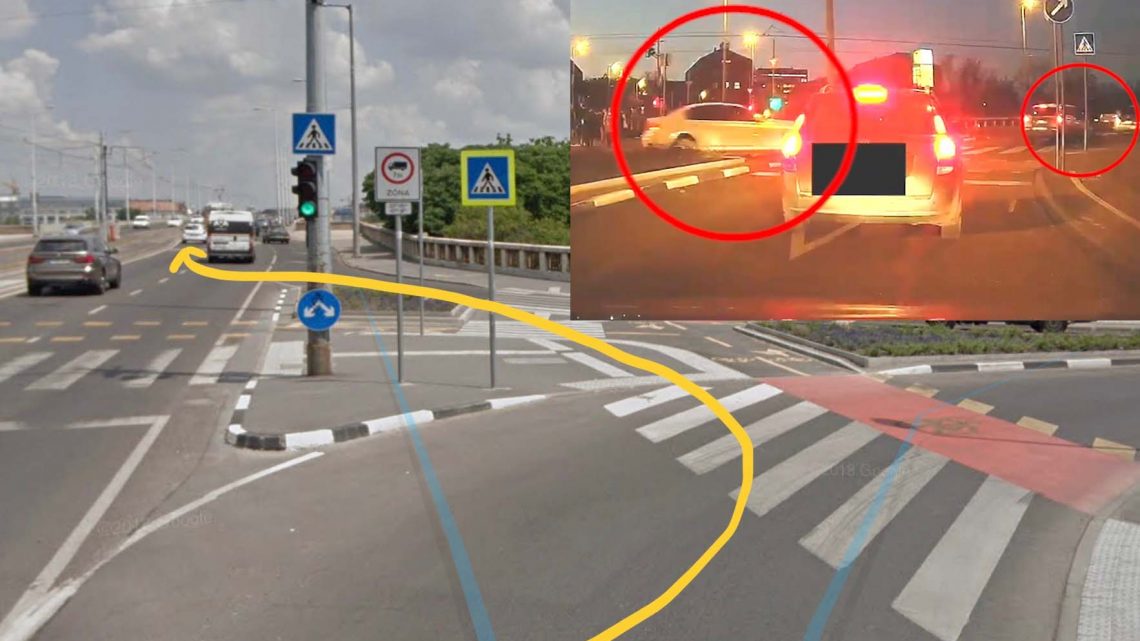 VIDEÓ: Piros lámpát került, közben majdnem biciklist gázolt a mercis VIDEÓ: Piros lámpát került, közben majdnem biciklist gázolt a mercis
