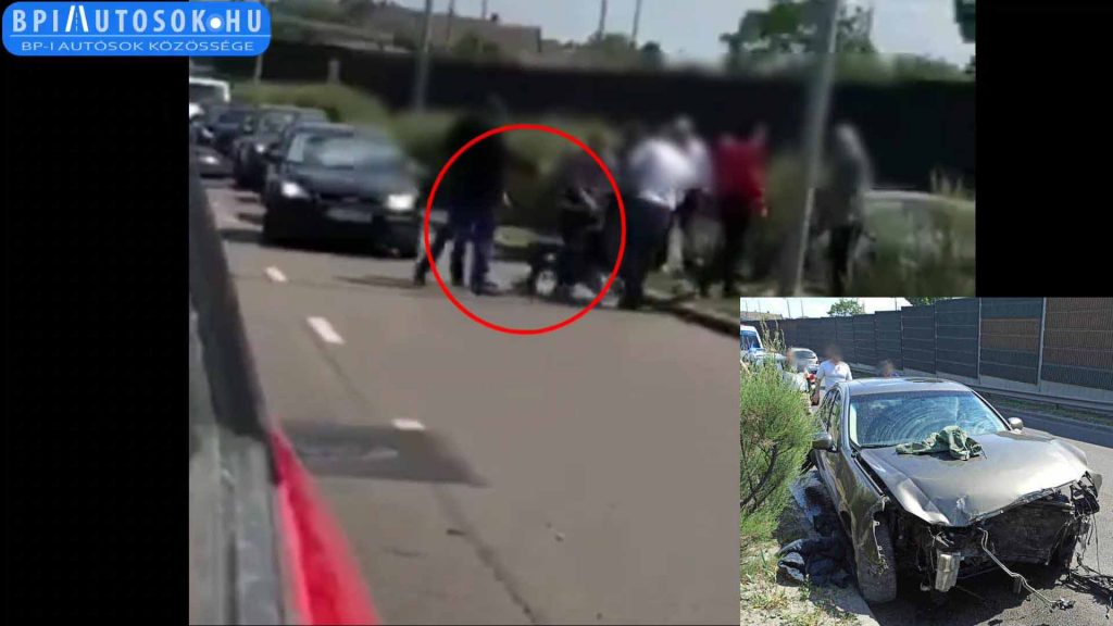 VIDEÓ: Többen fogtak le egy nőt, egy tegnapi M5 bevezetőn történt balesetnél