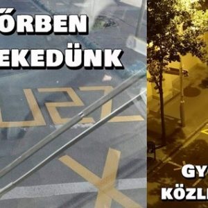 FOTÓK: Busz sáv lett Győrben a parkoló sor helyén – A felirat azonban érdekesre sikerült