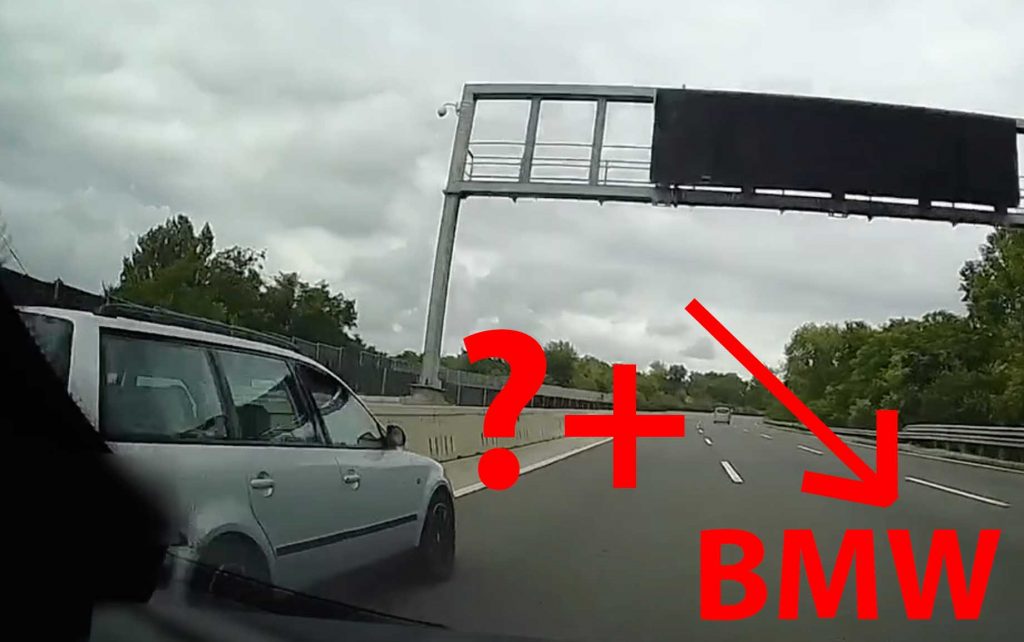 VIDEÓ: Leállósávon előzni már nem menő. A Passat sofőrje kimaxolta a műfajt, a BMW-s pedig hozta a formát