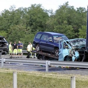 FOTÓK: Halálos baleset történt délelőtt az M5-ös autópályán Inárcsnál