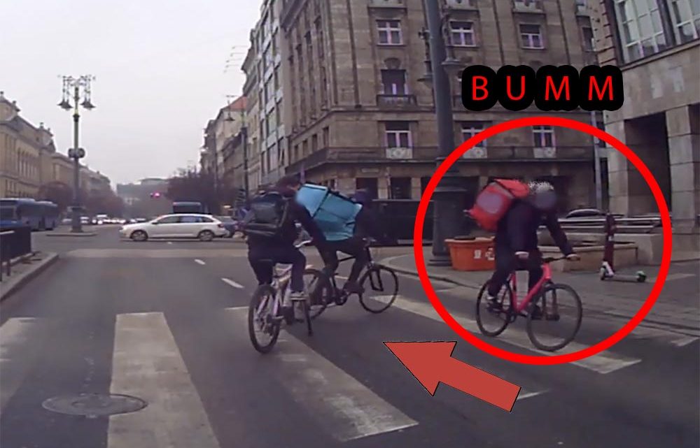 VIDEÓ: Hátrafelé haladva ment neki a bringás egy másik – zebrán áttekerő – kerékpárosnak VIDEÓ: Hátrafelé haladva ment neki a bringás egy másik – zebrán áttekerő – kerékpárosnak