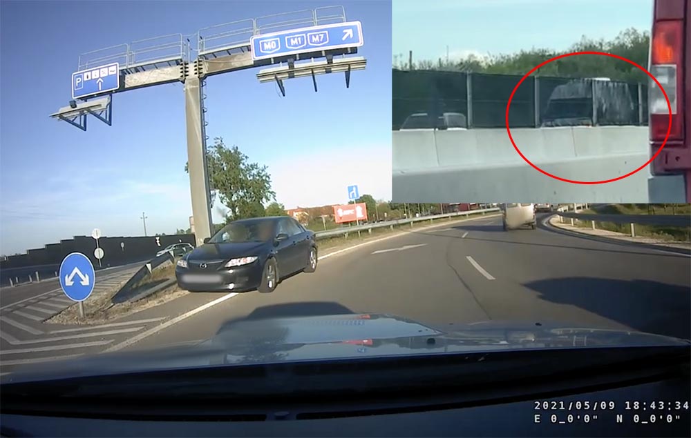 VIDEÓ: Az egyik szembe ment, a másik tolatott az autópályán