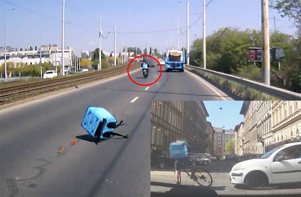 VIDEÓ: Egy szerencsétlen és egy szerencsés budapesti futár