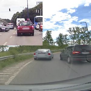 VIDEÓ: Jó ötletnek tűnt visszatolatni az M1-M7 egyik lehajtóján, de az audis sem volt szívbajos