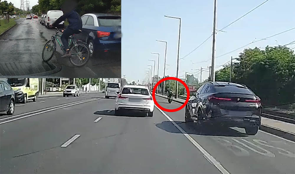 VIDEÓ: A soroksári úti rém, az M0-son tolató szerencsétlen és a szerencsés bringás