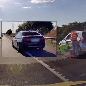 VIDEÓ: Látta mire való a műszaki sáv, mégis sorozatosan, magasról tett rá a BMW sofőrje