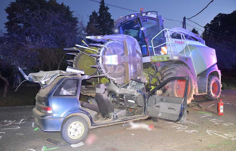 VIDEÓ: Silózógép nyársalt fel egy Suzukit a balesetben VIDEÓ: Silózógép nyársalt fel egy Suzukit a balesetben