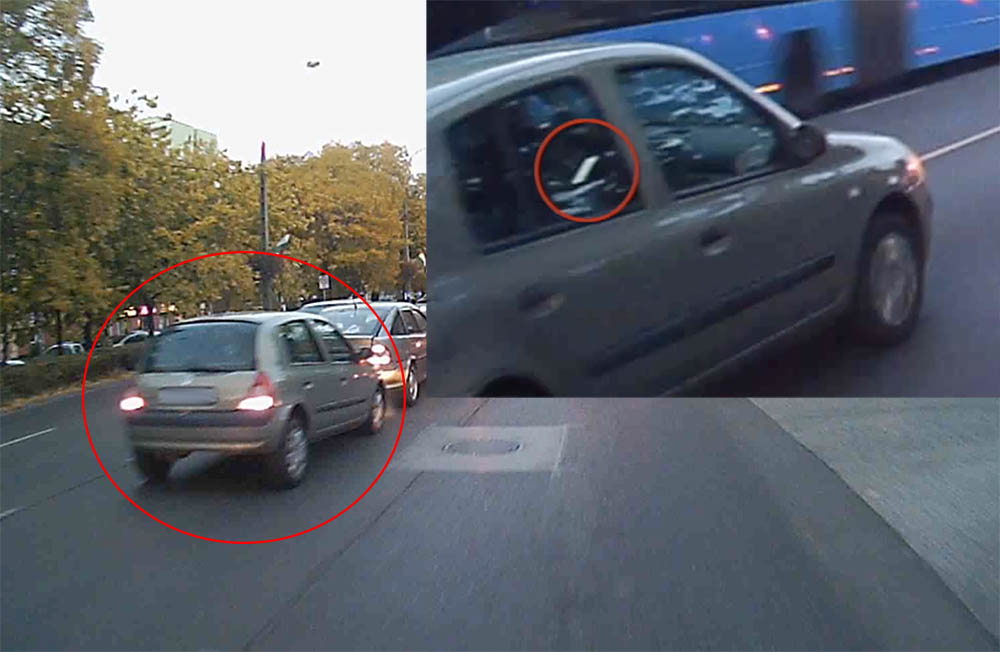 Videón, ahogy fékezés nélkül belerohan a kocsisorba, mert mobilozott