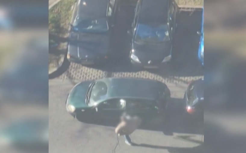 VIDEÓ: Nem tudott kiállni egy szabálytalanul parkoló autó miatt, ezért összerugdosta azt