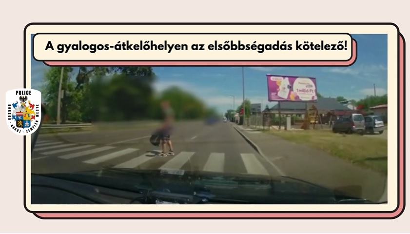 VIDEÓ: Eltiltották a vezetéstől a férfit, aki megállás helyett kikerülte a zebrán átkelő gyalogost