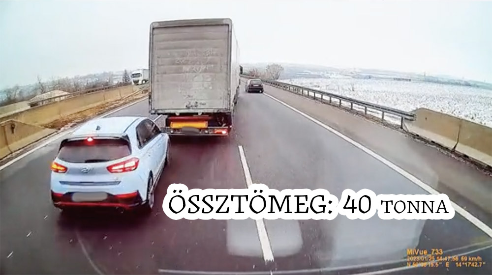 VIDEÓ: 40 tonnás jármű sofőrje előtt büntetőfékezett egy kamionos a TikTok-on elterjedt videón
