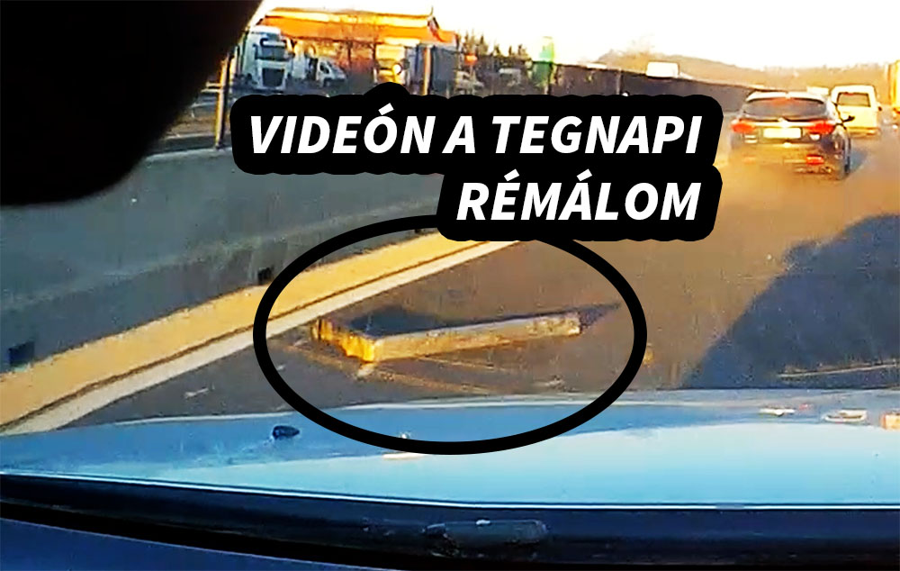 Videón a szerencsétlen autósok, akik sorra ráhajtottak az M0-son heverő targoncavillára