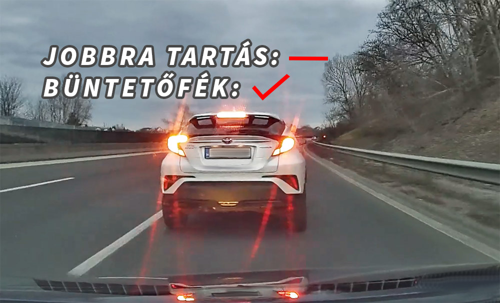 VIDEÓ: Hatalmasat büntetőfékezni tud, de a jobbra tartást nem ismeri a Toyota CHR sofőrje