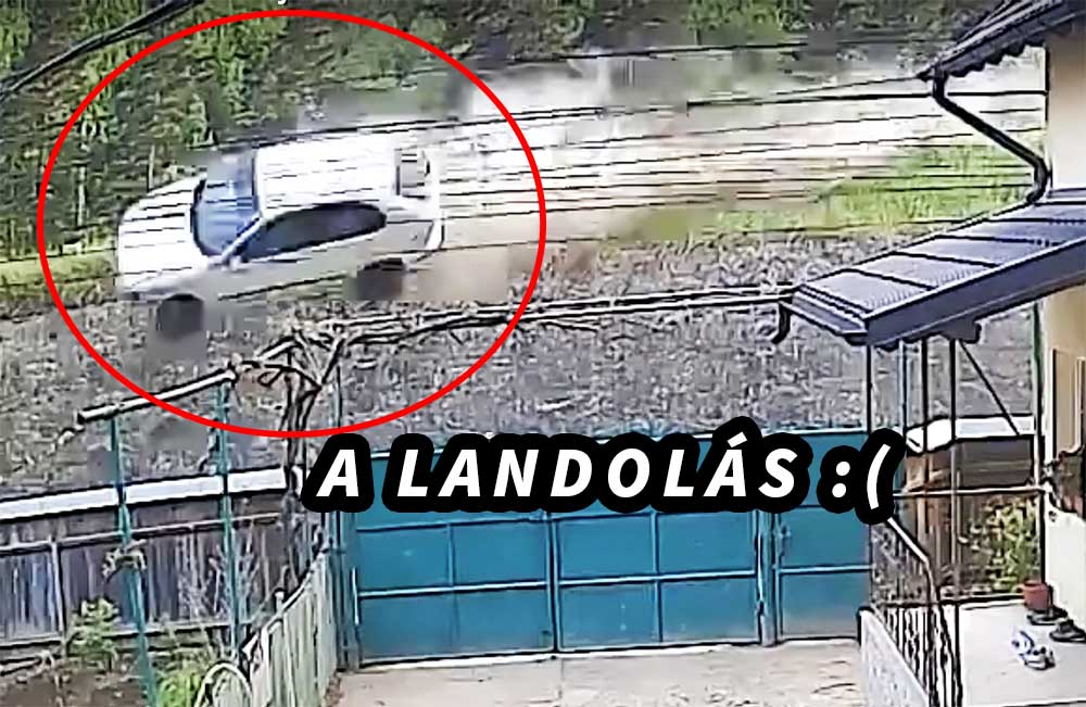 VIDEÓ: Egy udvarba csapódott az irányíthatatlanná vált autó