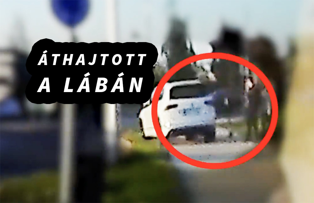VIDEÓ: A járdán kerülte ki a dugót. Átment egy gyalogos jobb lábán