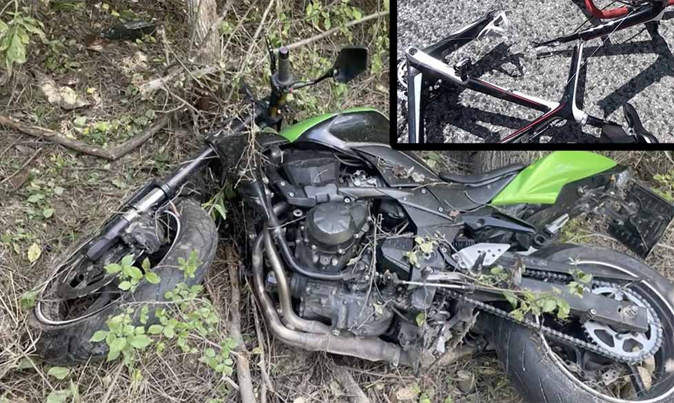 VIDEÓ: A motoros és a biciklis is szörnyethalt a balesetben