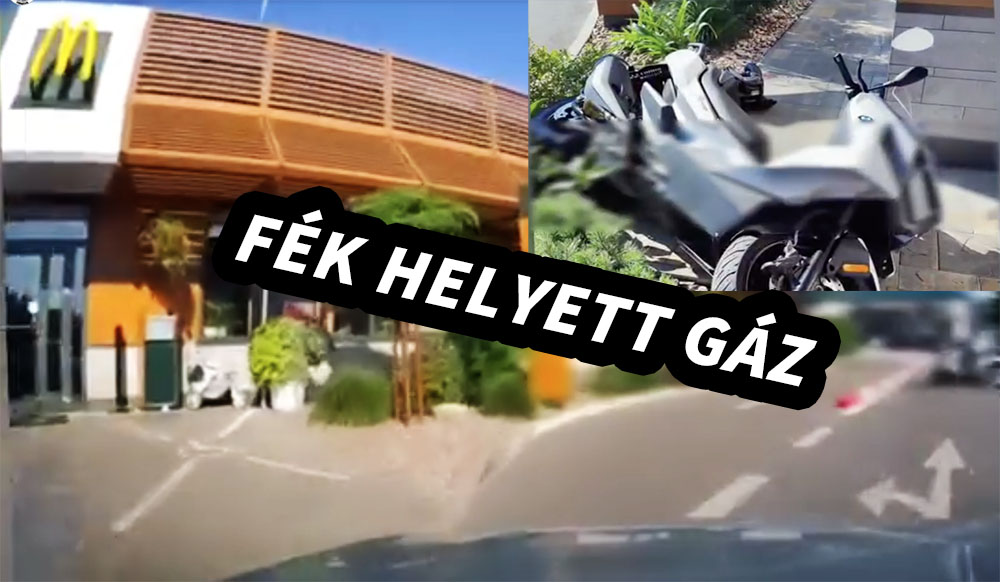 VIDEÓ: Nekiszállt a Mekinek egy motoros