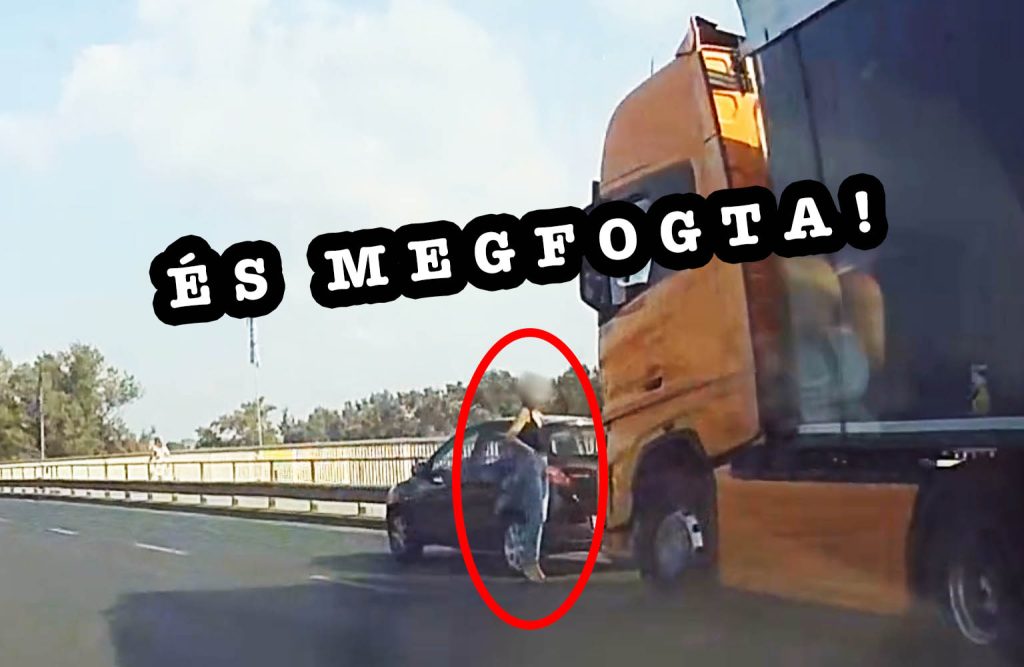 VIDEÓ: Elkapta a kamion a kisautó hátulját az Árpád hídon, de az ügyes sofőr „megfogta”, így nem történt komolyabb baleset
