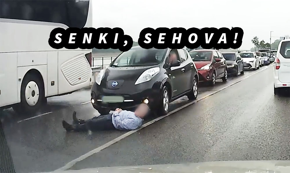 VIDEÓ: Egyszerűen hanyattfeküdt a rakpart közepén a középkorú úr