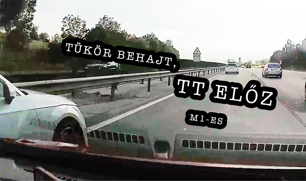 VIDEÓ: A korlát és az autó között préselte át magát az Audi TT sofőrje az M1-esen