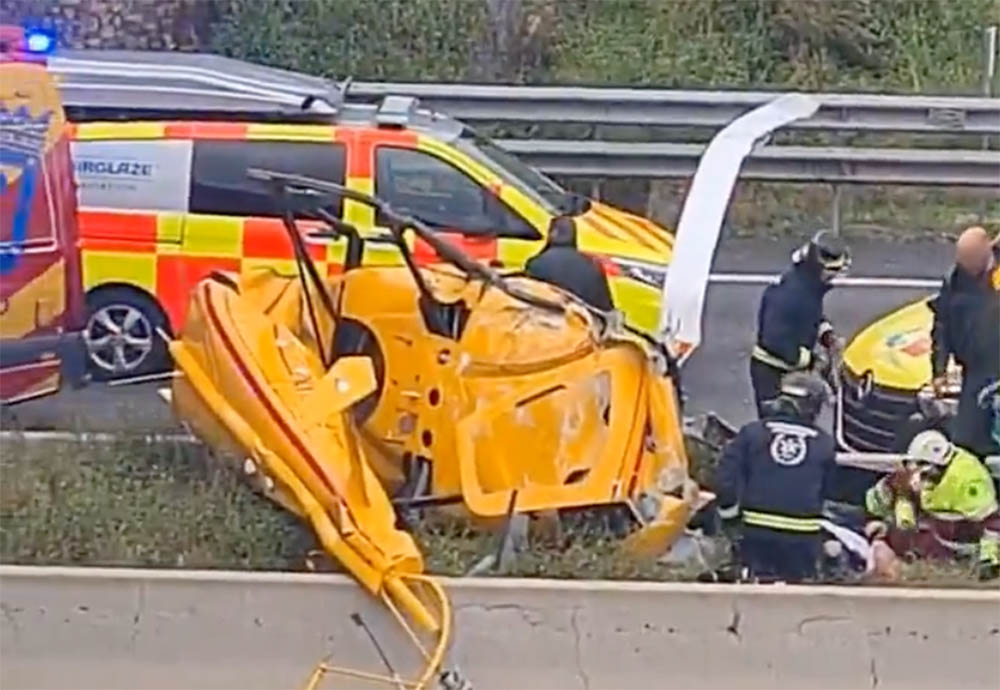 VIDEÓ: Autópályára zuhant egy helikopter Madridban