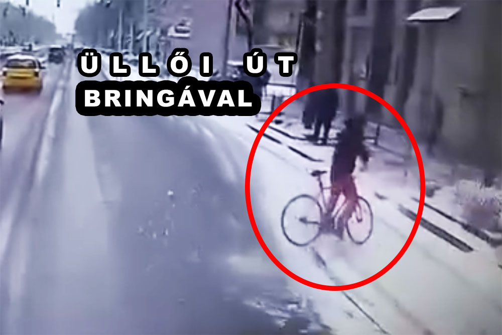 VIDEÓ: Nagyot esett a havas kerékpárúton. A kerékpárosoknak sem egyszerű most a közlekedés