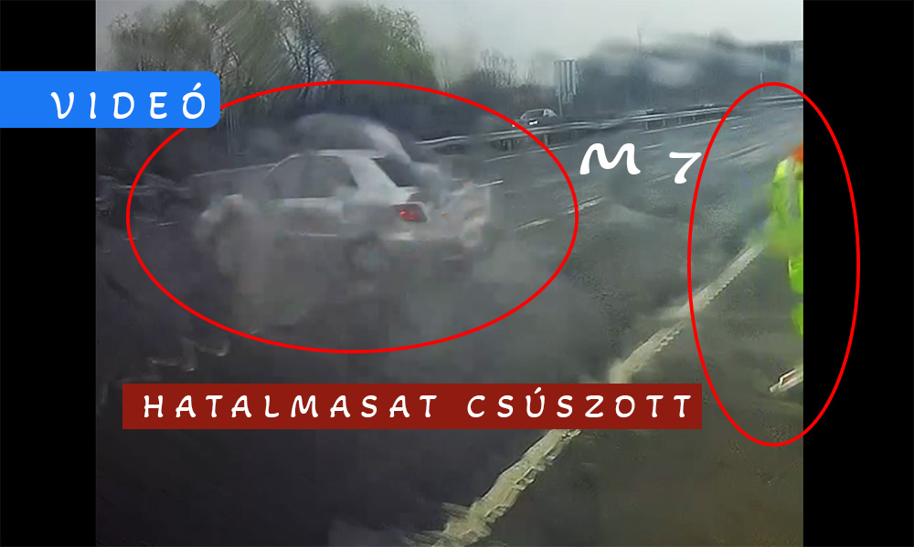 Az útellenőrt és autóját kapta el az M7-esen kis híján egy Citroen