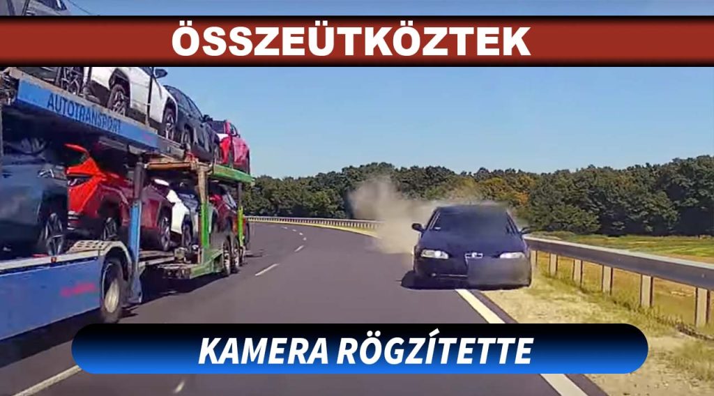 Videón a karambol: Kanyarban előzte a kamiont, ütközött a szemből érkezővel a 86-os főúton