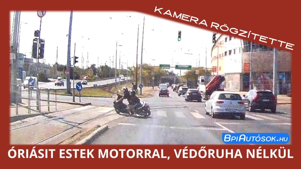 Óriási motoros esést rögzített egy fedélzeti kamera a Könyves Kálmán körúton