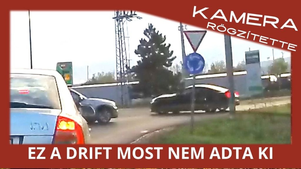 Nem adta ki a drift egy veszprémi körforgalomban