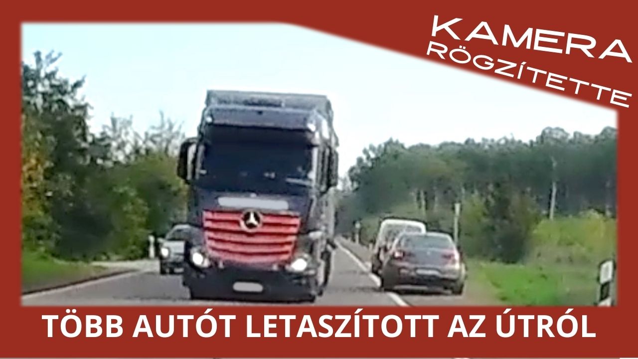 Több autót taszított le az útról egy kamionos a 31-es főúton