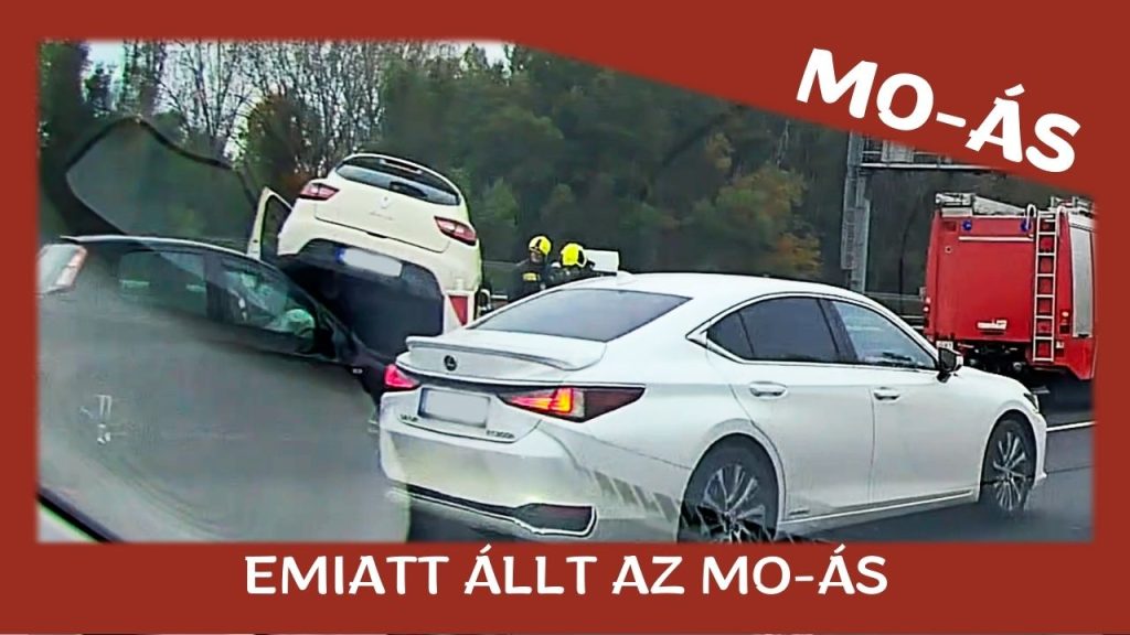 A Renault egy Fiat tetején állt meg. Emiatt állt be az M0-ás a Megyeri híd felé tegnap