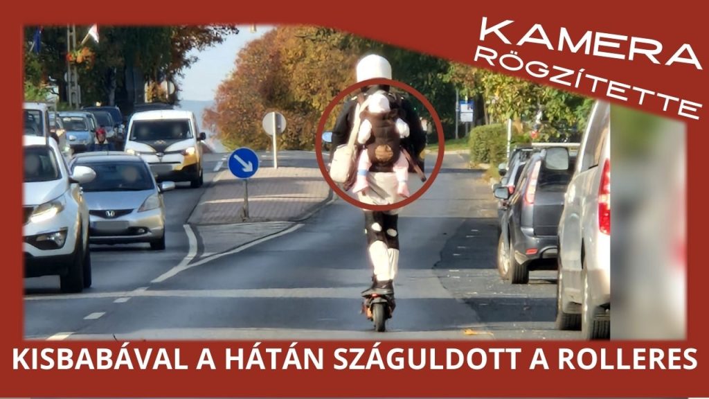 Kisbabával a hátán, közel 50-nel száguldott egy elektromos rollerrel Budaörsön