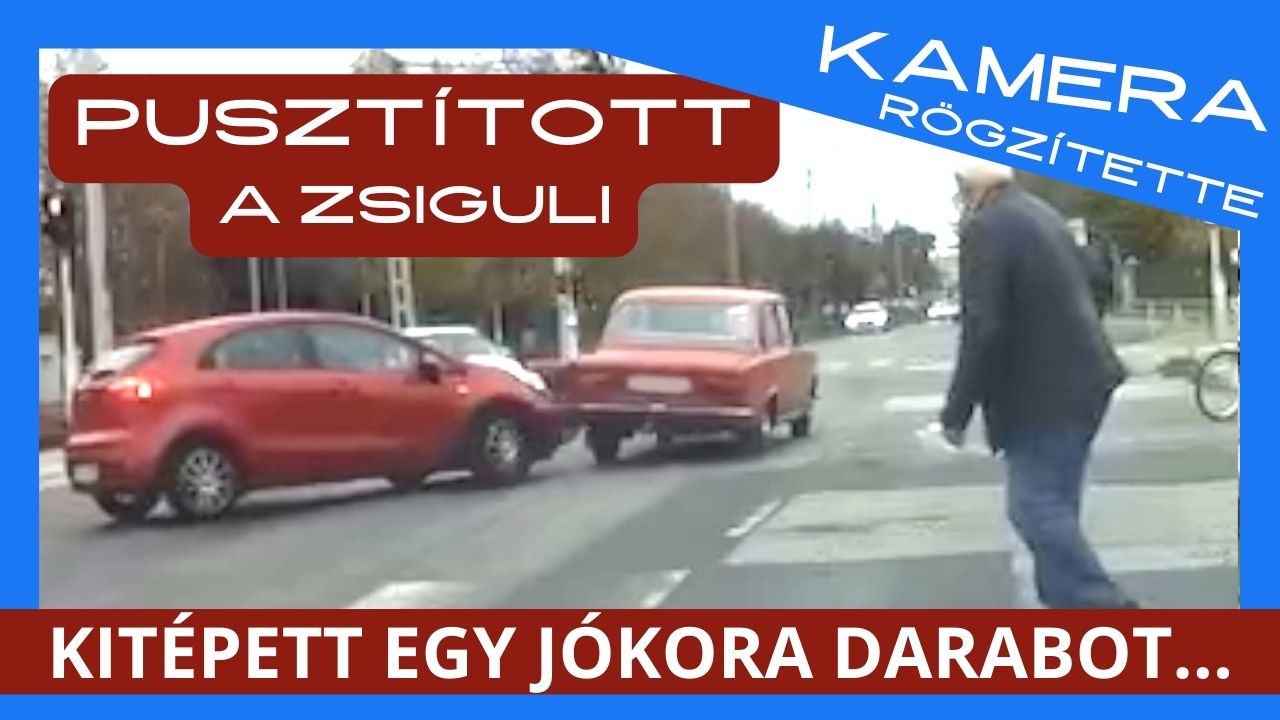 Pusztított a Zsiguli, pedig épphogy csak hozzáért a másik autóhoz. Piroson hajtott át a sofőr