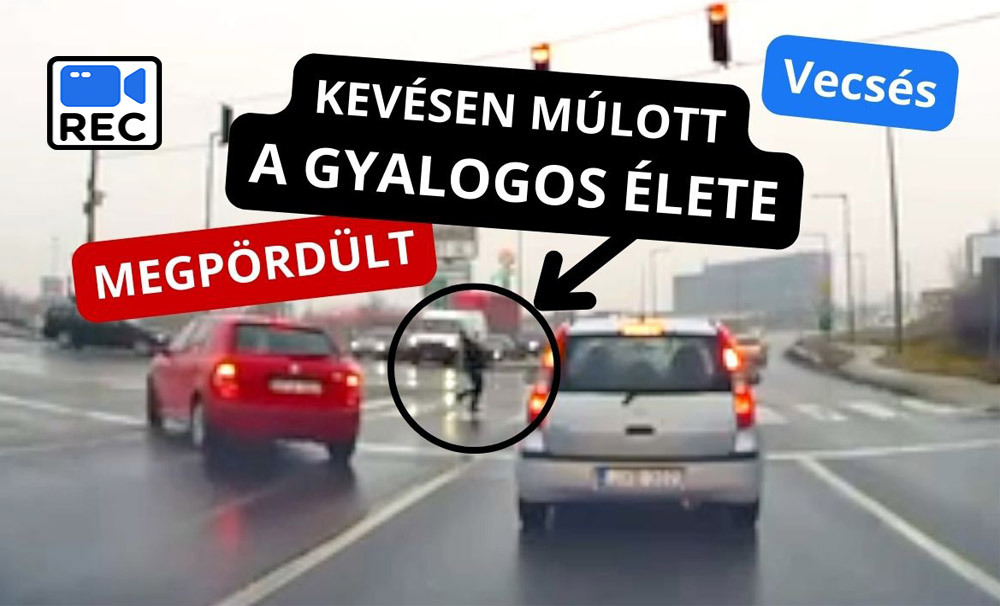 Pörögve érkezett meg a lámpához, egy gyalogost gázolt el kis híján