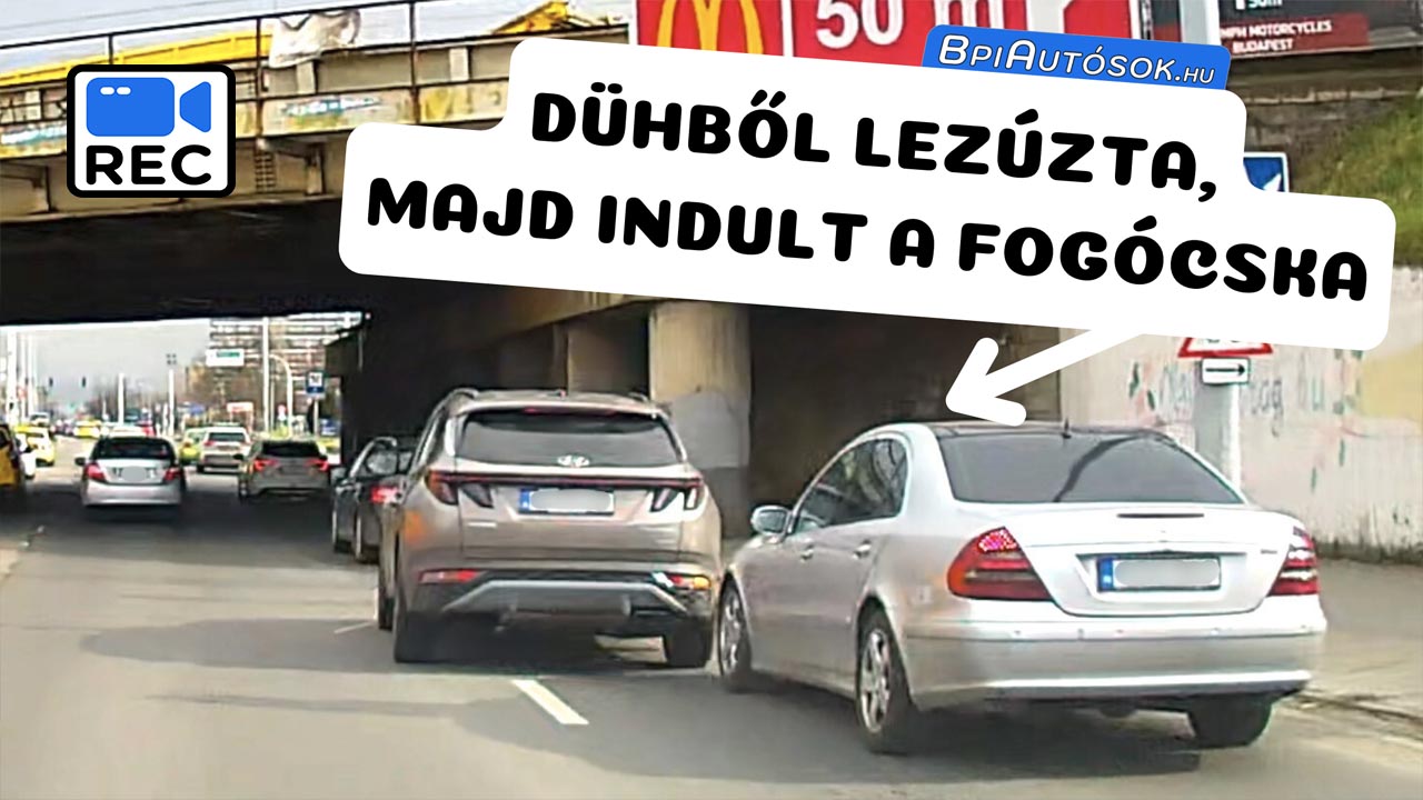 Dühből lezúzta a Hyundai elejét, majd lelépett és indult a fogócska