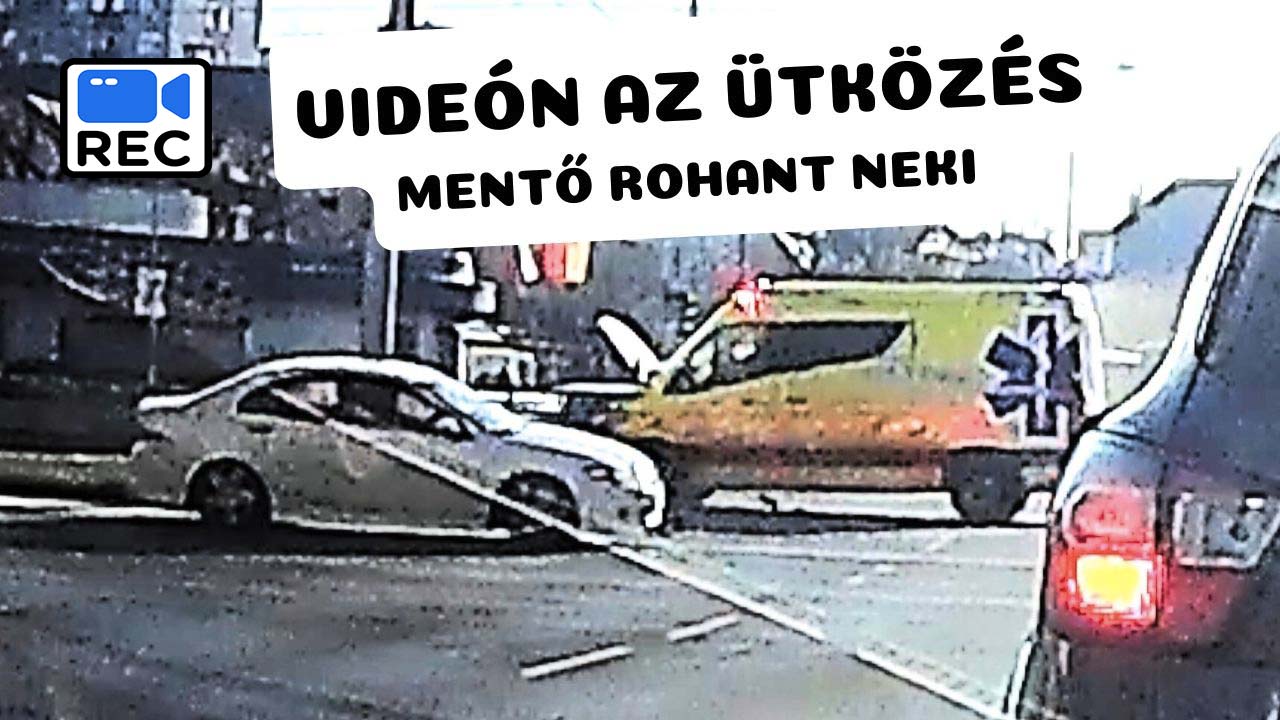 Kamera rögzítette, ahogy mentő rohant egy autónak Újpesten