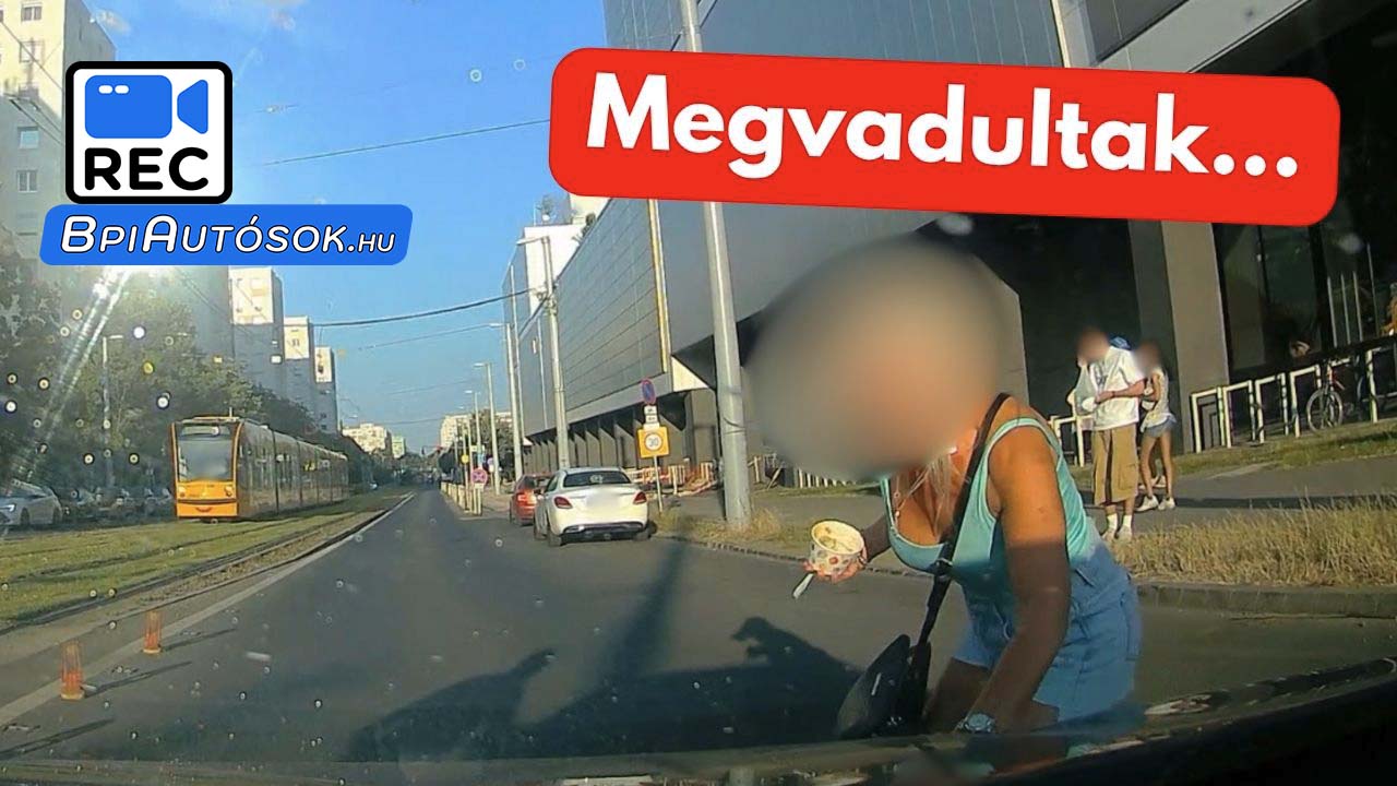 Köpködött, majd ütéssel fenyegetett – Kamerán a gyalogos balhé