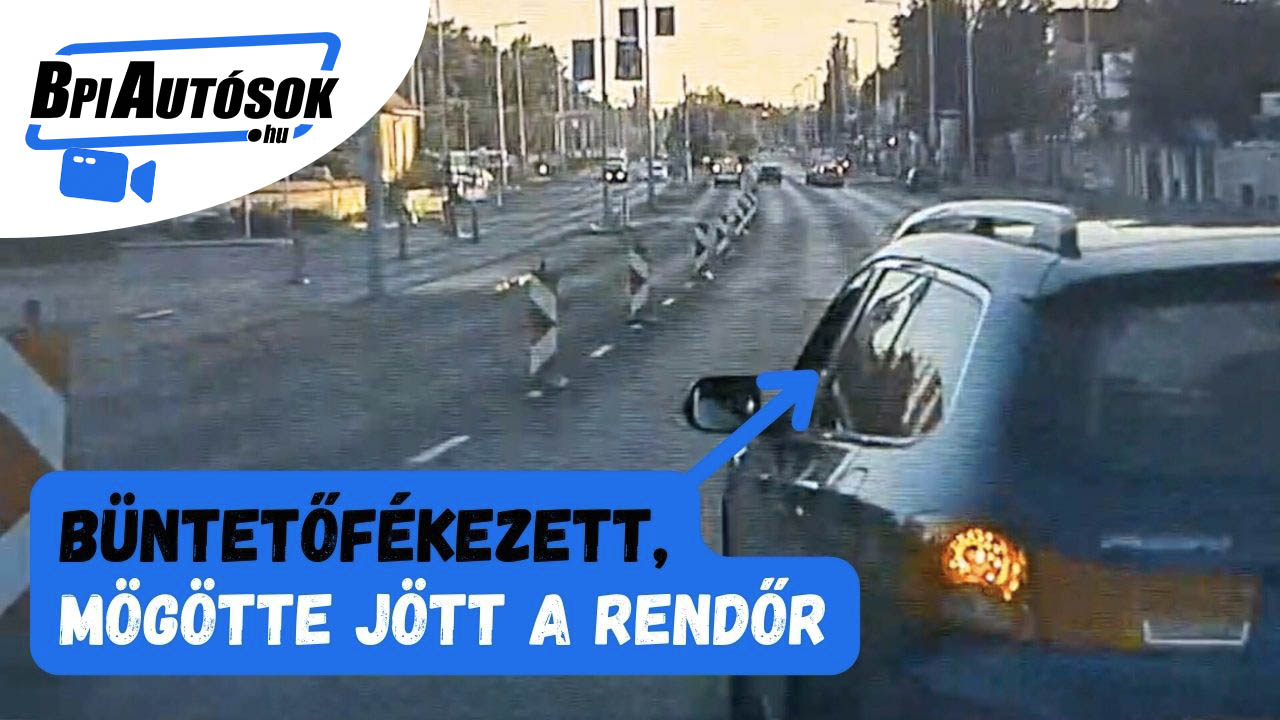 Büntetőfékezett a Tesla taxi előtt – Pechére rendőr jött mögötte a Szentendrei úton
