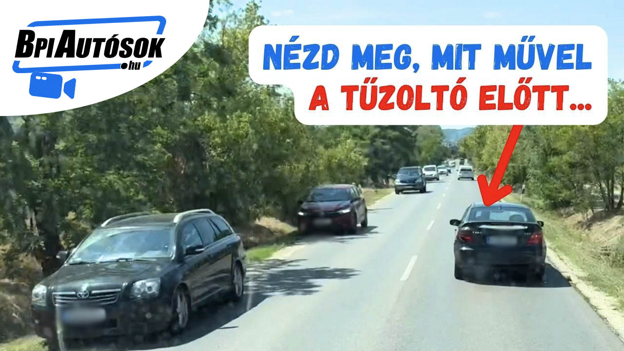 Nem érti, nem hallja?! – Érthetetlen manőver a tűzoltóautó előtt