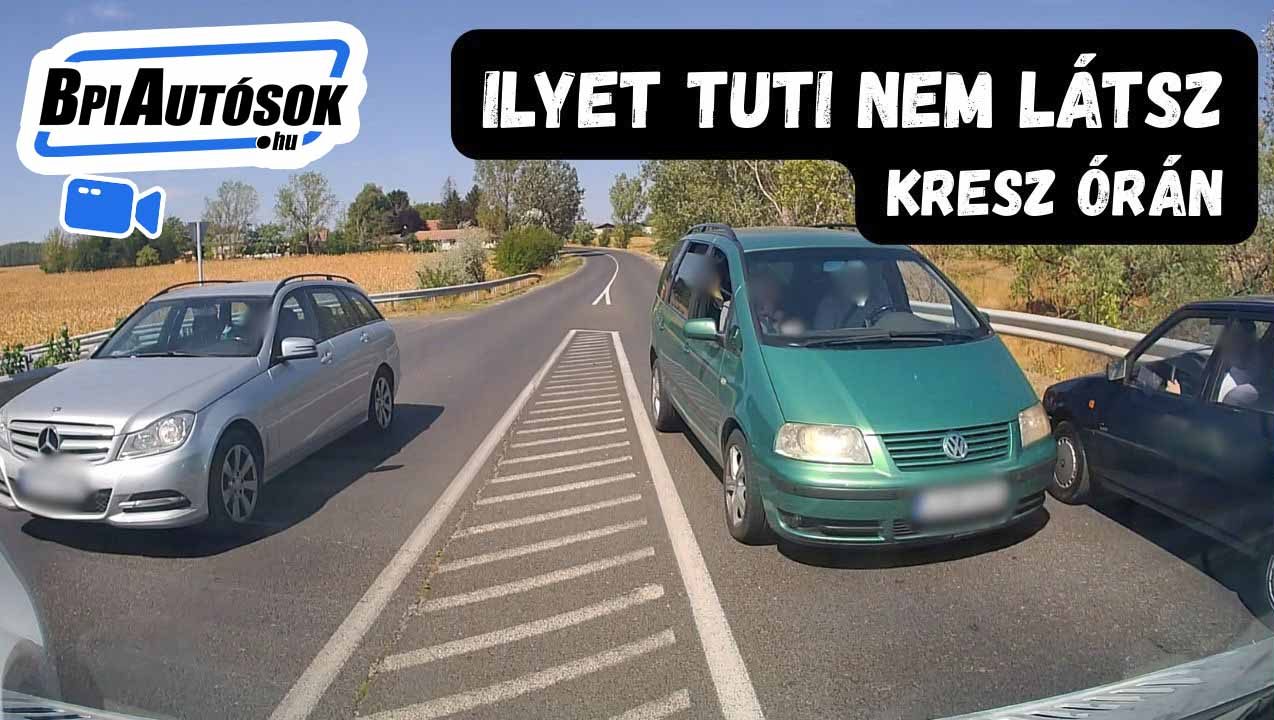 Mercedes kanyarodott ki elé – centiken múlt a frontális baleset