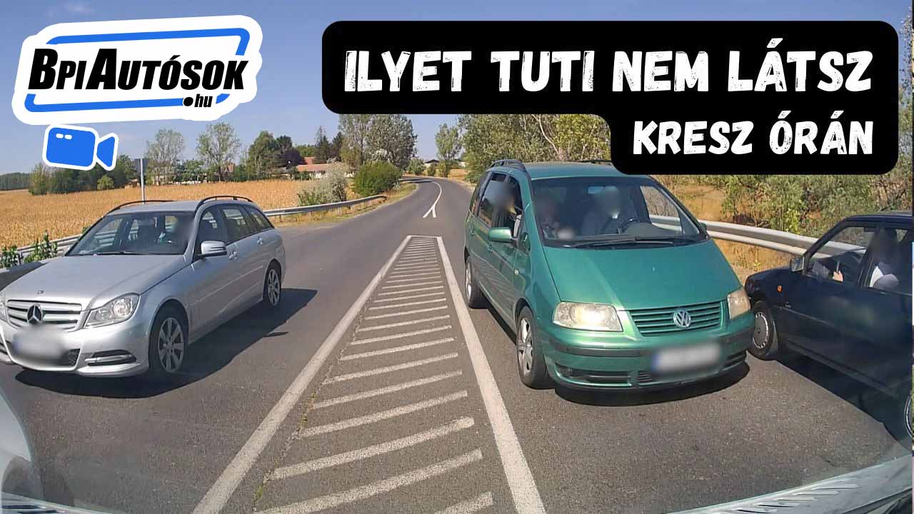 Mercedes kanyarodott ki elé – centiken múlt a frontális baleset