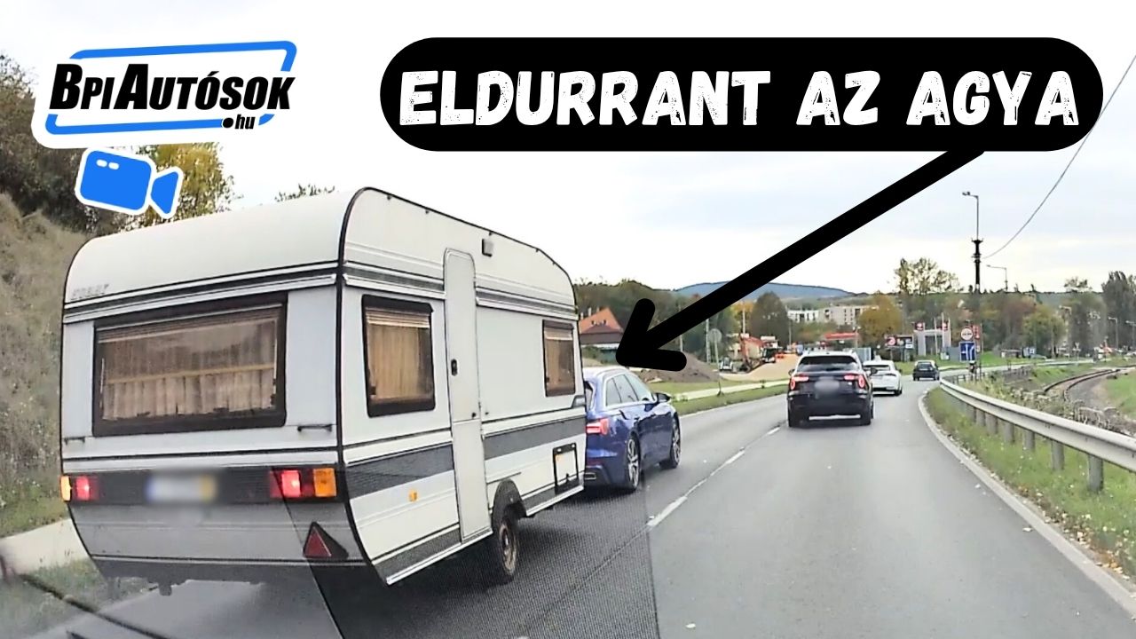 Olyat raccsingolt a lakókocsival az audis, hogy nem hiszed el