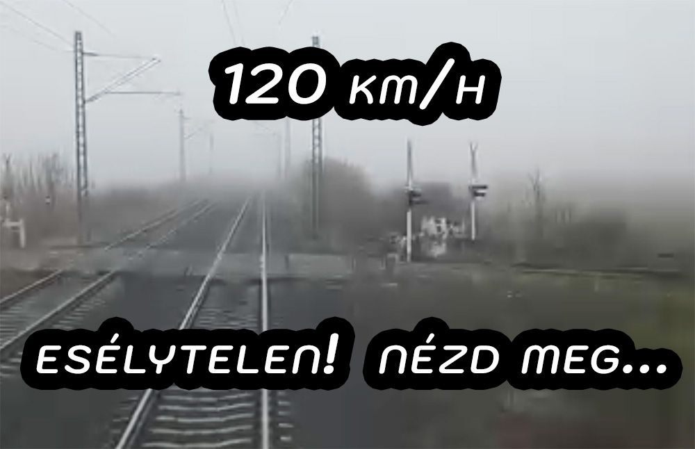 120 km/h-val érkező vonat mutatja meg, miért ne kockáztass az átjáróban – videót tett közzé egy mozdonyvezető
