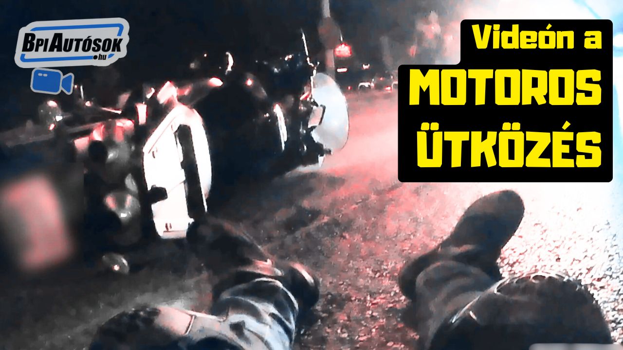 Ütközés a motoros szemszögéből – a fejkamerája mindent rögzített