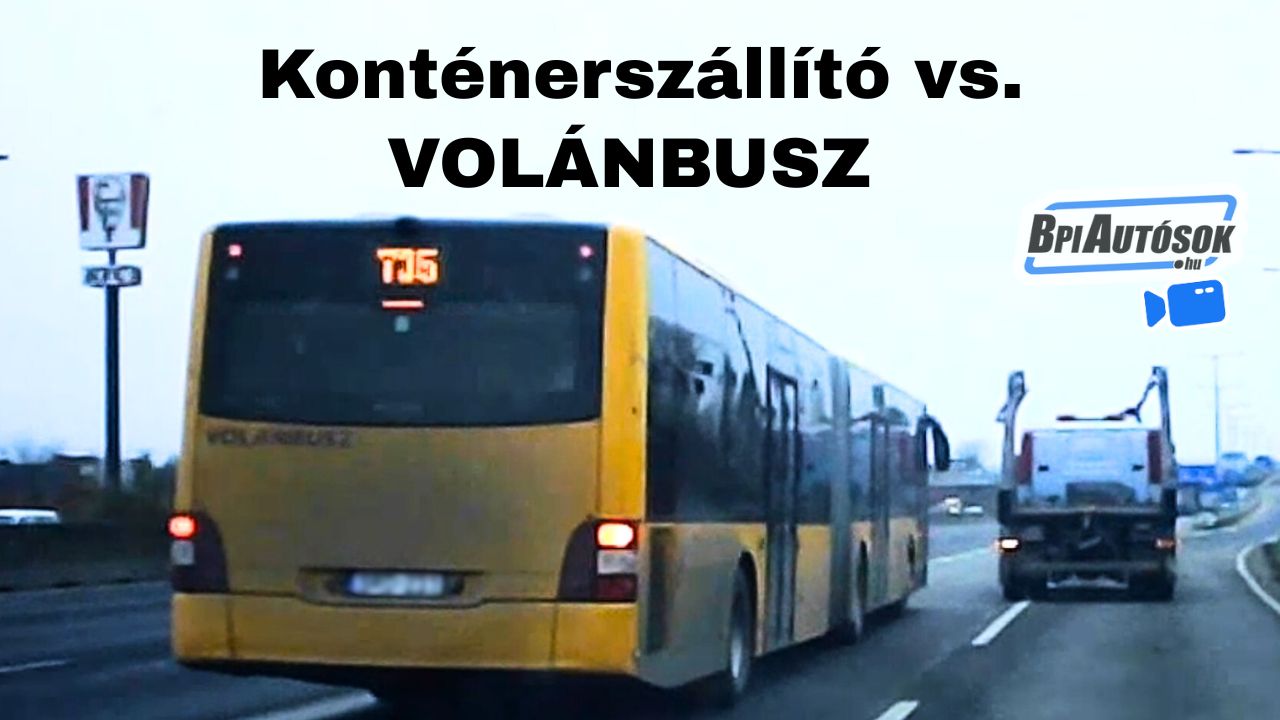 Leckéztet, vagy bénázik a konténerszállító sofőrje az M1–M7 kivezetőn?