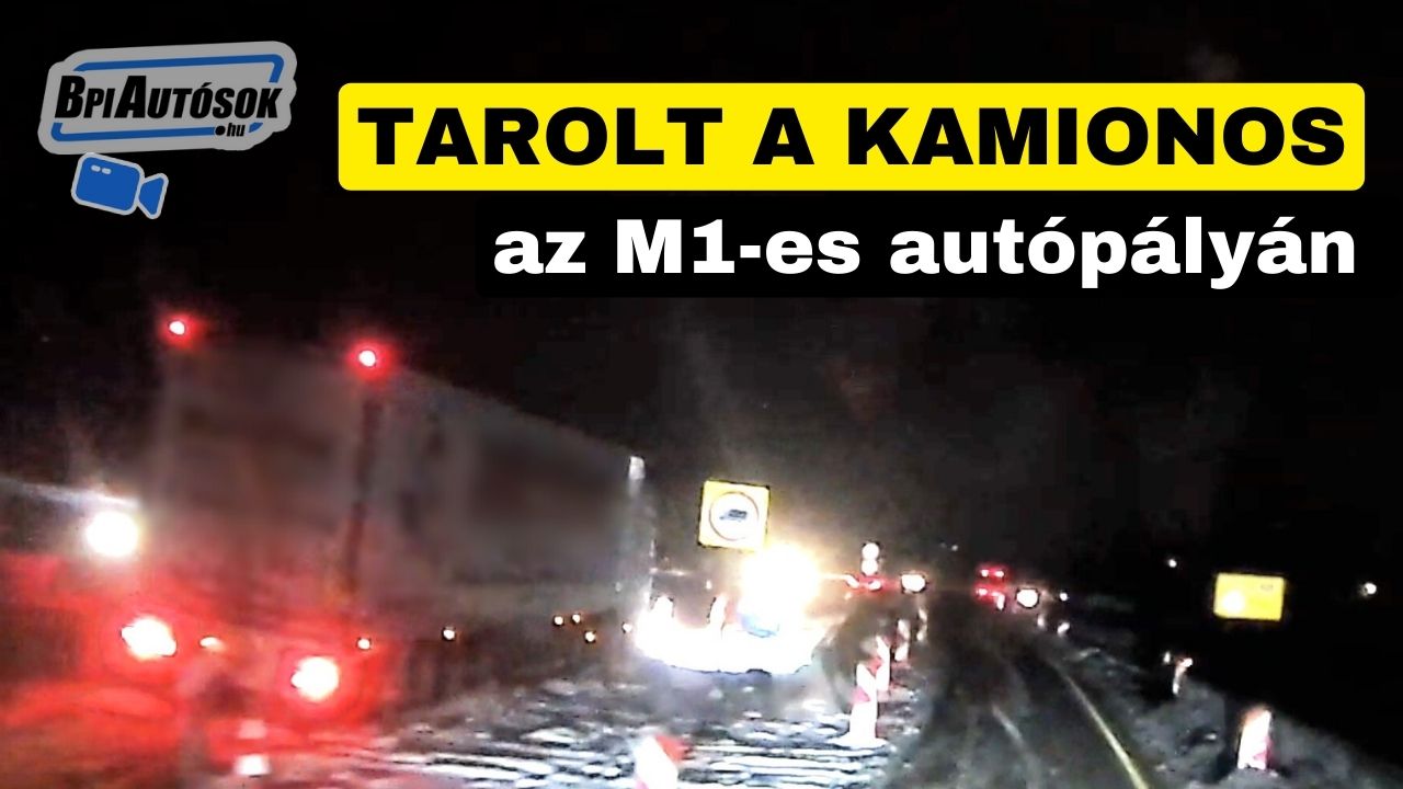 Tarolt a kamionos, benézte a terelést az M1-esen